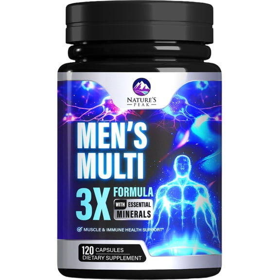 Men's Multivitamins Supplement - Complete Daily Multivitamin for Men with Vitamin B12, A, C, D, E, Zinc, Calcium, Iron, Folate - Immune Health & Energy Support - High Potency & Non-GMO - 120 Capsules