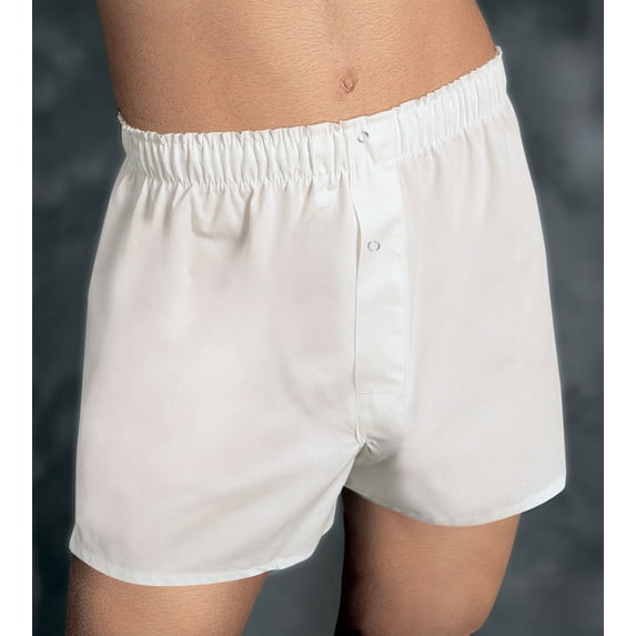 Men's Munsingwear KNOMW579 Woven Cotton Blend Open Fly Boxer - 2 Pack (White 2XL)