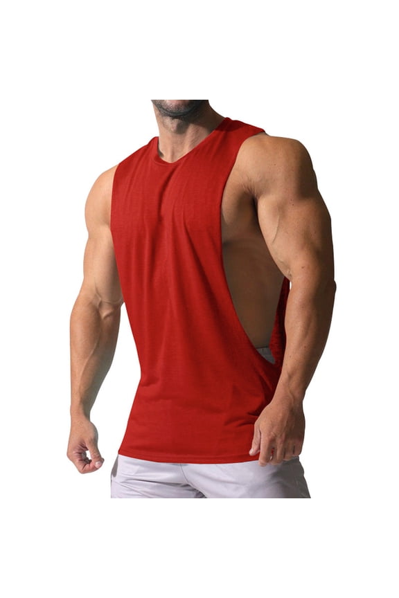 Men's Muscle Cut Off Tank Tops Bodybuilding Fitness Sleeveless Gym Shirts Workout Stringer Tee Shirt