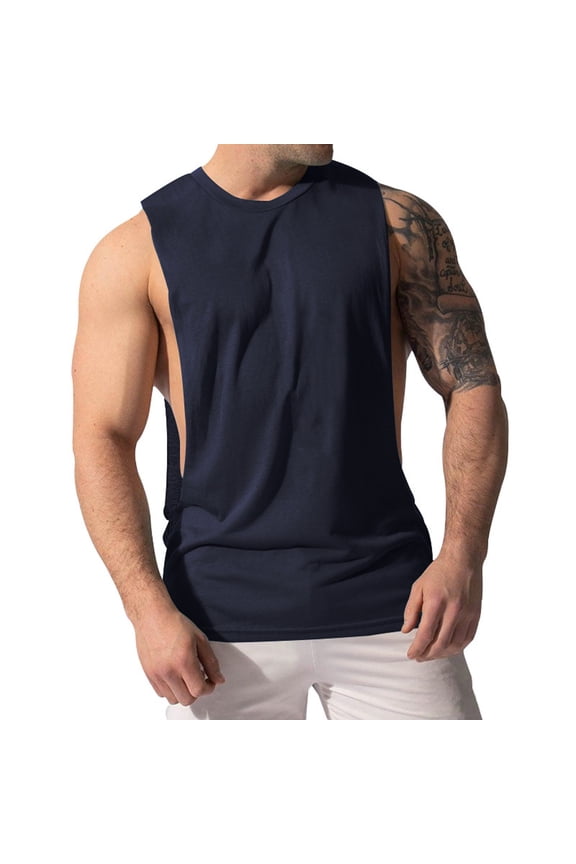 Men's Muscle Cut Off Tank Tops Bodybuilding Fitness Sleeveless Gym Shirts Workout Stringer Tee Shirt