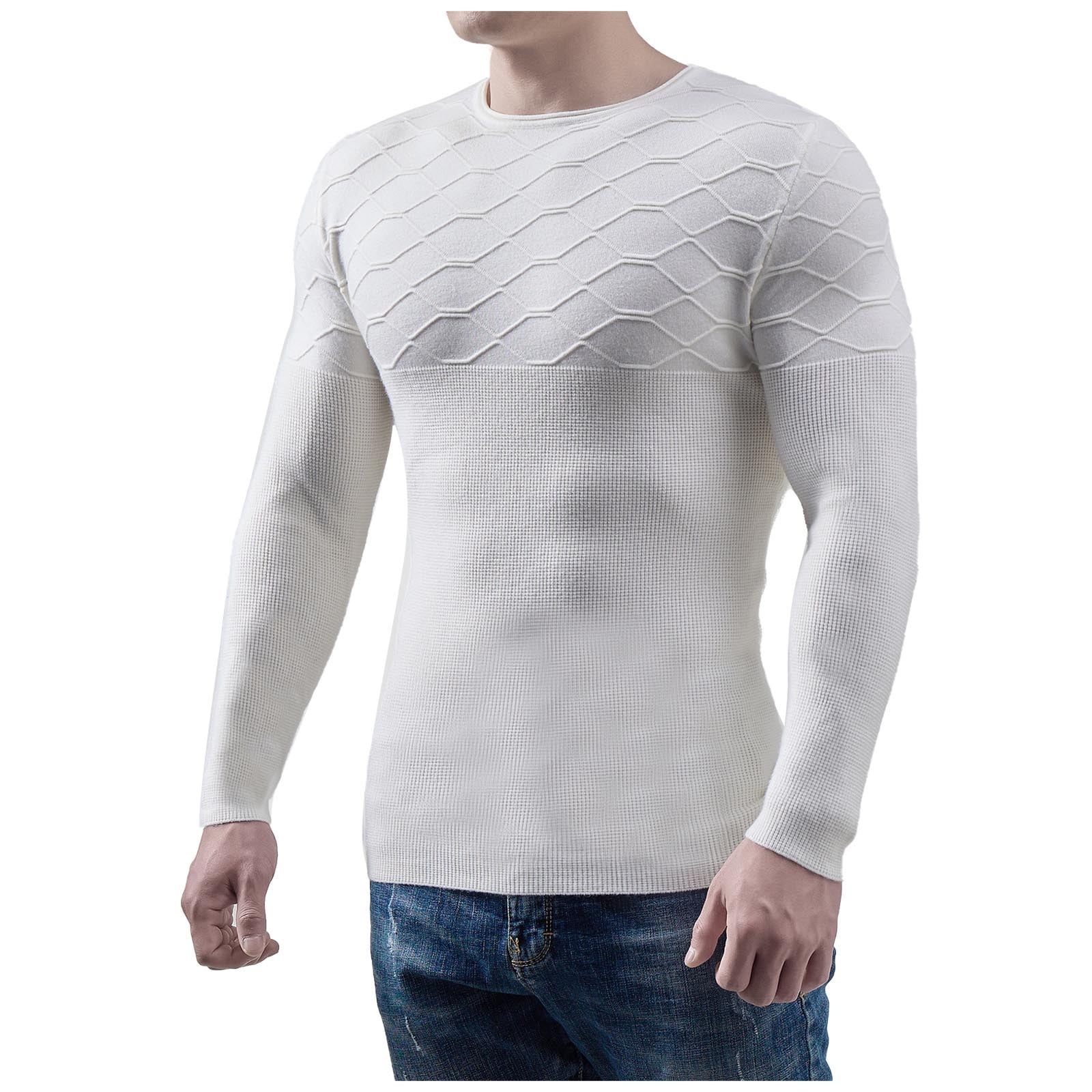 Men's Muscle Fit Compression Shirts Sweater Winter Warm Long