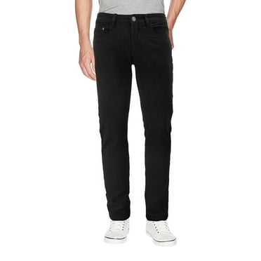 Men's Muscle Fit Solid Casual Slim Stretch Cotton Blend Denim Skinny Jeans (Black, 30W x 30L)
