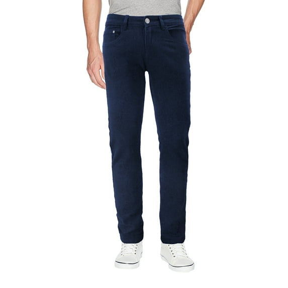 Men's Muscle Fit Solid Casual Slim Stretch Cotton Blend Denim Skinny Jeans (Navy, 32W x 30L)