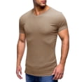 thumbnail image 1 of Men's Muscle Fit V Neck Tee - Stretch Short Sleeve Bodybuilding Shirt - 95% Polyester 5% Spandex, Ribbed Knit for Gym and Workout, 1 of 5