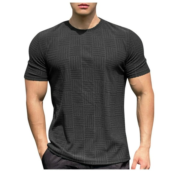 Men's Muscle Fit Workout T Shirt Athletic Training Top Gym Running Basketball Performance Activewear Short Sleeve Tee Men's Tops T-Shirt Casual Crew Neck Loose