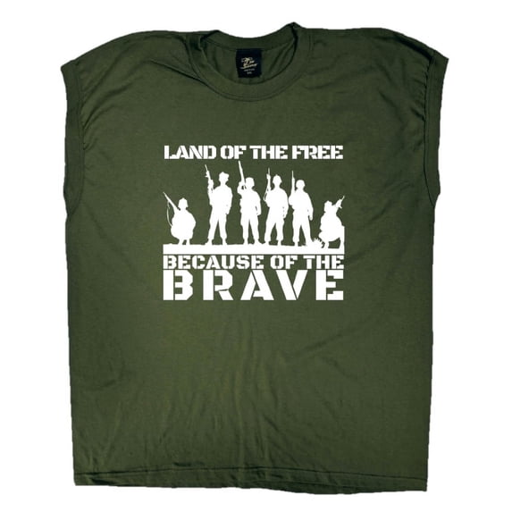 Men's Muscle Poly/Cotton Land Of The Free Graphic Muscle Shirt