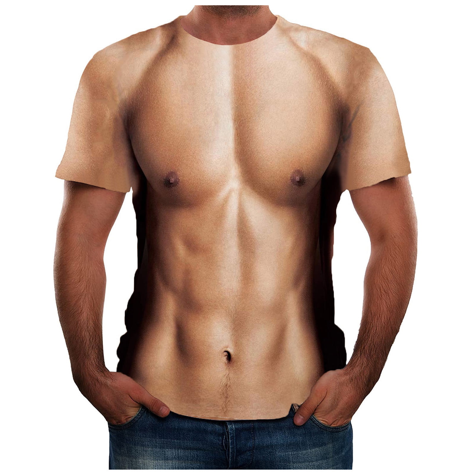 Ripped Muscles Orange, six pack, chest T-shirt Men's Premium T-Shirt