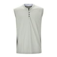 Men's Muscle Sleeveless Tank Tops Slim Henley Longline Cotton TShirt