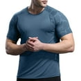 thumbnail image 1 of Men's Muscle T-Shirt Raglan Short Sleeve Bodybuilding Gym Tee Lightweight Fashion Workout Summer Clothes (XL, Green), 1 of 7