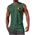 thumbnail image 1 of Men's Muscle Tank Top, Classic Graphic Muscle Tee, Crewneck Sleeveless T-shirt for Men Size 2XL Army Green, 1 of 5
