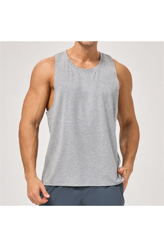 Men's Muscle Tank Top, Sleeveless Workout Shirt Lightweight Breathable, Gym Running Bodybuilding Shirts for Men, Casual Sleeveless Muscle Shirts Undershirt Grey XXL