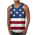 thumbnail image 1 of Men's Muscle Tank Tops 4th of July T-Shirt Patriotic Graphic Tees Round Neck Blouse Summer Sporty Tanks Sleeveless Tops Loose Lightweight Tshirt Independence Day（Available in Plus Size）, 1 of 4