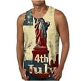 thumbnail image 1 of Men's Muscle Tank Tops 4th of July T-Shirt Patriotic Graphic Tees Round Neck Blouse Summer Sporty Tanks Sleeveless Tops Loose Lightweight Tshirt Independence Day（Available in Plus Size）, 1 of 4