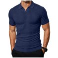 thumbnail image 1 of Men's Muscle V Neck Polo Shirts Slim Fit Short Sleeve Ribbed Shirt Casual Stylish Golf Workout Shirts, 1 of 6