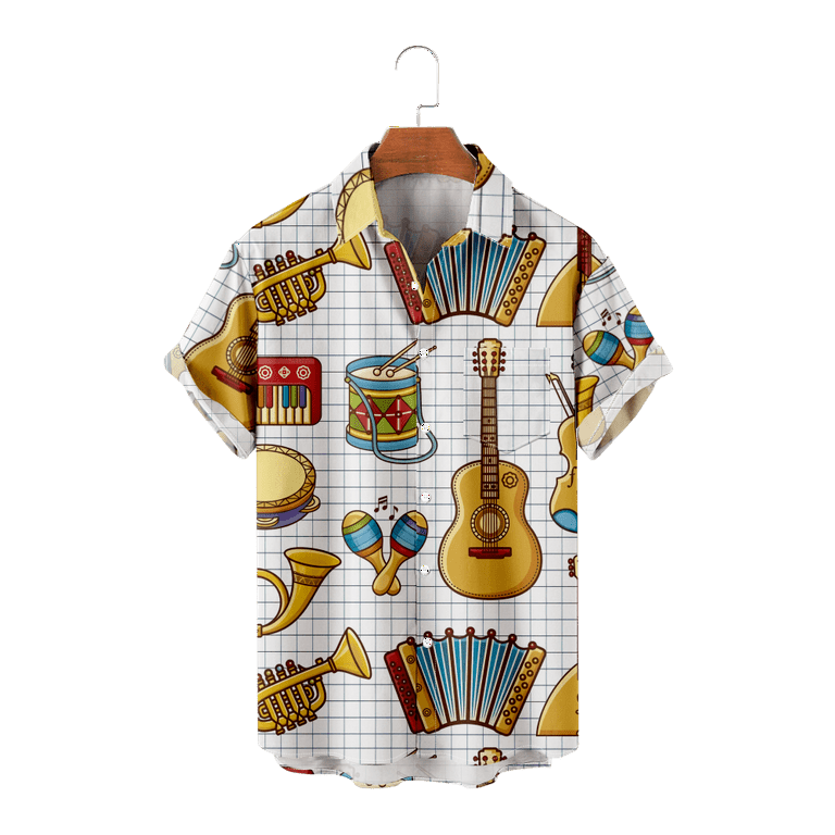  Hawaiian Shirt Men's Button Short Sleeve 3D Pattern