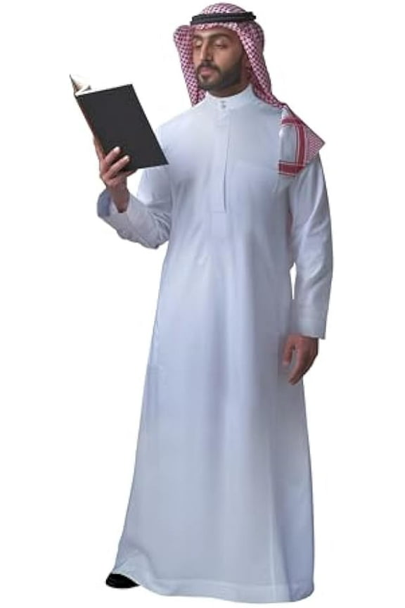 Men's Muslim Clothes Islamic Thobe Middle Eastern Kaftan Dress Abaya Dubai Arab Robes