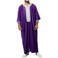 thumbnail image 1 of Men's Muslim Robe Arab Middle Robe Long Style Long Sleeve Embroidered Standing Neck Long Shirt Islamic Wear, 1 of 3