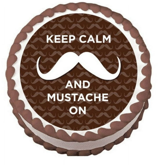 Men's Mustache Edible Frosting Sheet Photo Image Cake Topper