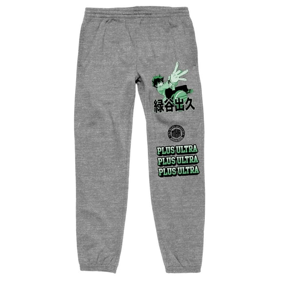 Men's My Hero Academia Anime Cartoon Characters Grey Sweatpants - M