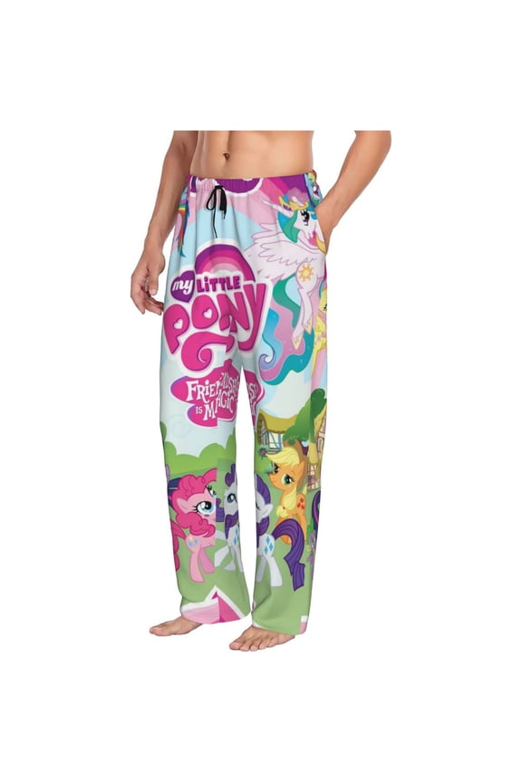 Men's My Lit-tle Pony Pajama Pants Pjs Bottoms with Pockets Sleep Lounge Pants for Men