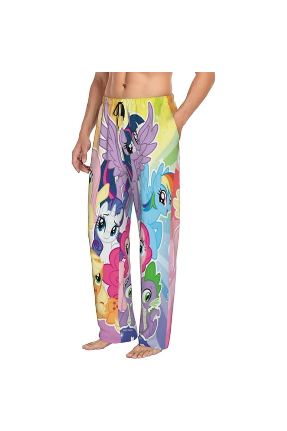 Men's My Lit-tle Pony Pajama Pants Pjs Bottoms with Pockets Sleep Lounge Pants for Men
