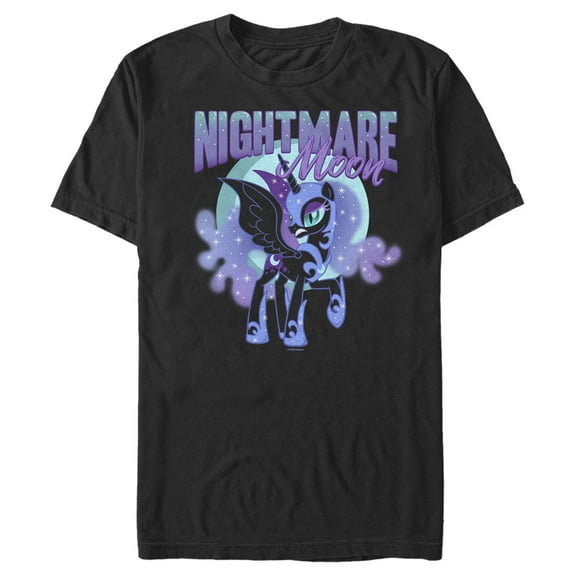 Men's My Little Pony Princess Luna Nightmare Moon  Graphic Tee Black Large