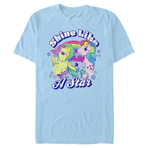 Men's My Little Pony Shine Like a Star Circle Graphic Tee Light Blue Medium