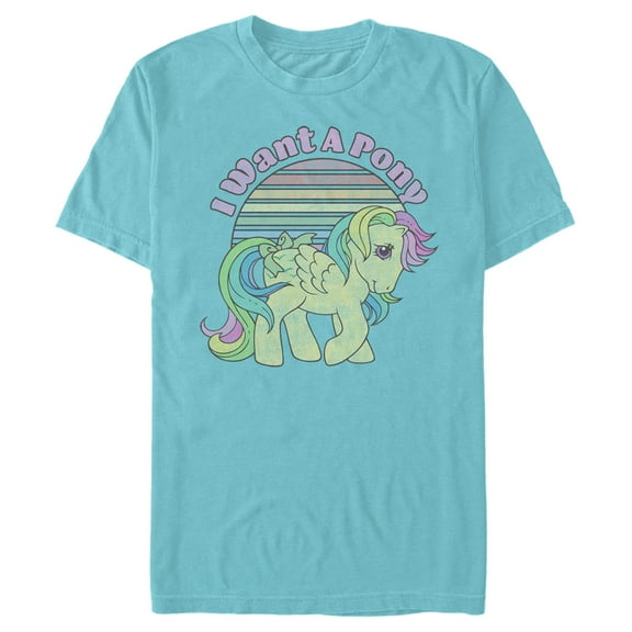 Men's My Little Pony Skydancer Want a Pony  Graphic Tee Tahiti Blue 3X Large