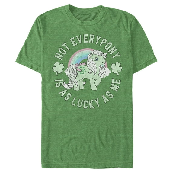 Men's My Little Pony St. Patrick's Minty Lucky As Me Graphic Tee Kelly Heather 2X Large