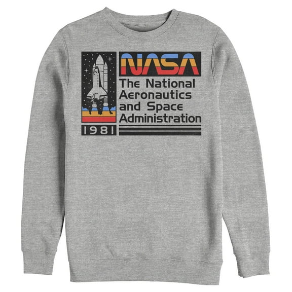 Men's NASA 1981 Retro Stripes Sweatshirt Athletic Heather Medium