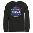 thumbnail image 1 of Men's NASA American Flag Large Stars Logo  Long Sleeve Shirt Black X Large, 1 of 3