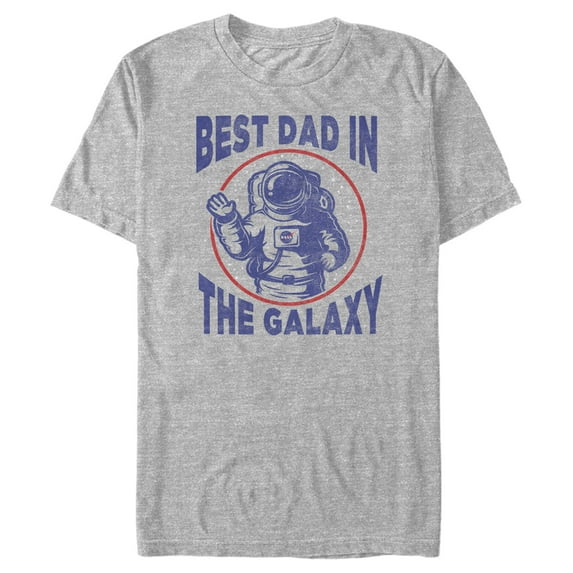 Men's NASA Astronaut Best Dad In the Galaxy Graphic Tee Athletic Heather Medium