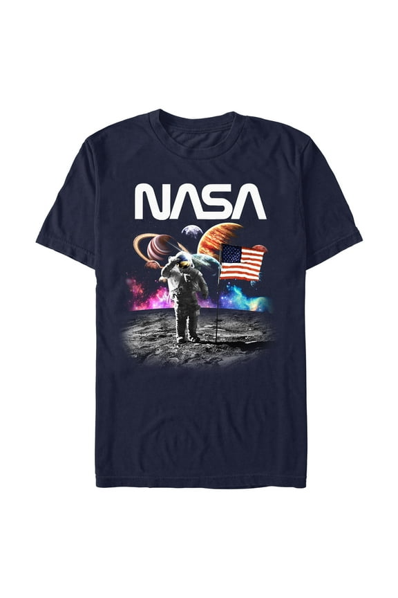Men's NASA Astronaut Moon Flag Graphic T-Shirt