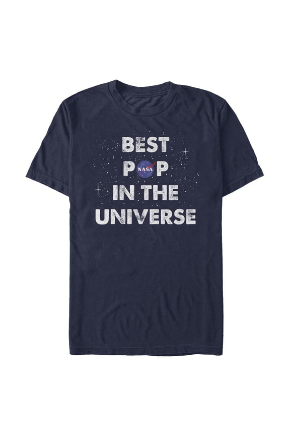 Men's NASA Best Pop in the Universe  Graphic Tee Navy Blue Large