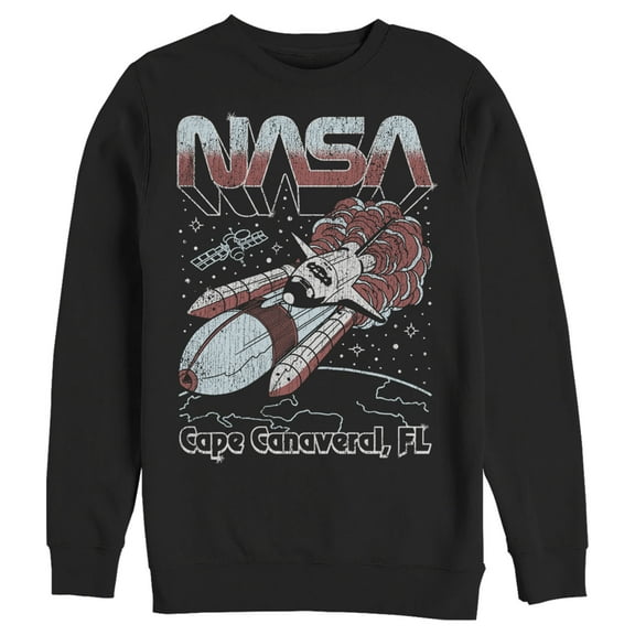 Men's NASA Cape Canaveral FL Blast Off Retro Sweatshirt Black 2X Large