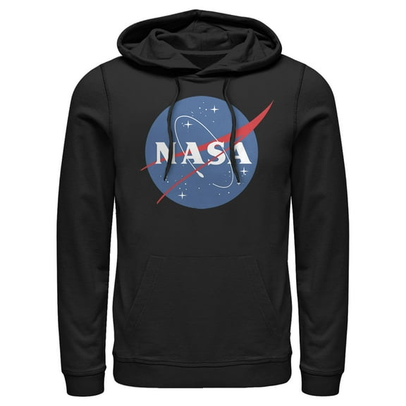 Men's NASA Circle Logo  Pull Over Hoodie Black Small