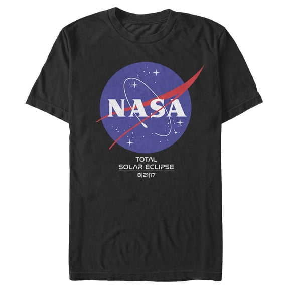 Men's NASA Classic Logo Total Solar Eclipse 2017 Graphic Tee Black Large