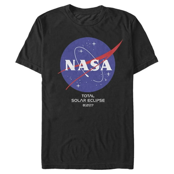 Men's NASA Classic Logo Total Solar Eclipse 2017 Graphic Tee Black Large