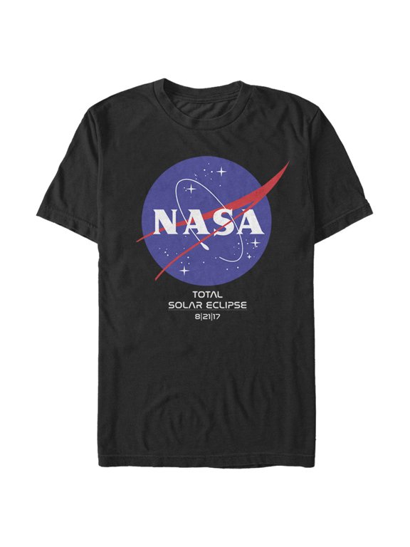 Men's NASA Classic Logo Total Solar Eclipse 2017 Graphic Tee Black Large