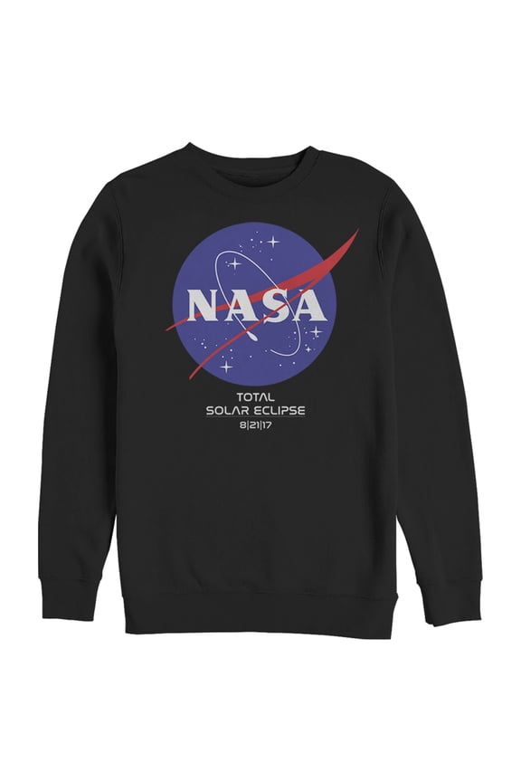 Men's NASA Classic Logo Total Solar Eclipse 2017 Sweatshirt Black Large