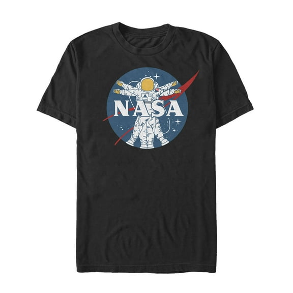 Men's NASA Da Vinci Astronaut  Graphic Tee Black 4X Large