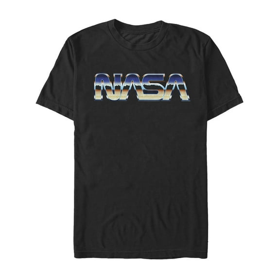 Men's NASA Desert Landscape Logo  Graphic Tee Black Medium