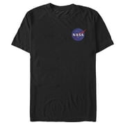Mens NASA Embroidered Retro Logo Graphic Tee Black X Large