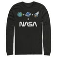 thumbnail image 1 of Men's NASA Emoji Space Logo Equation  Long Sleeve Shirt Black X Large, 1 of 3