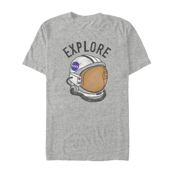 Men's NASA Explore Helmet  Graphic Tee Athletic Heather Large