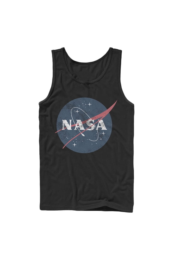 Men's NASA Faded Circle Logo  Tank Top Black Large