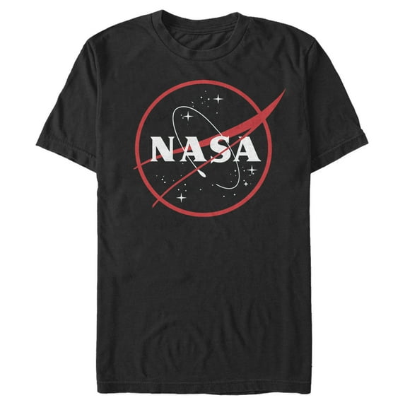 Men's NASA Galaxy Crest Logo Graphic Tee Black Medium