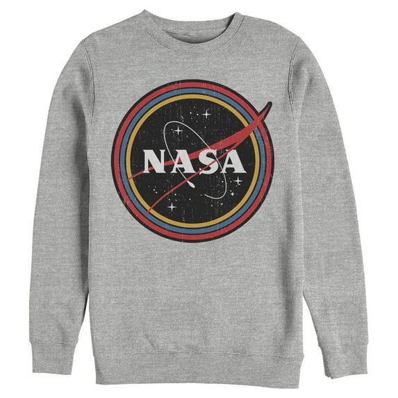 Men's NASA Galaxy In Rainbow Circles Sweatshirt Athletic Heather Small