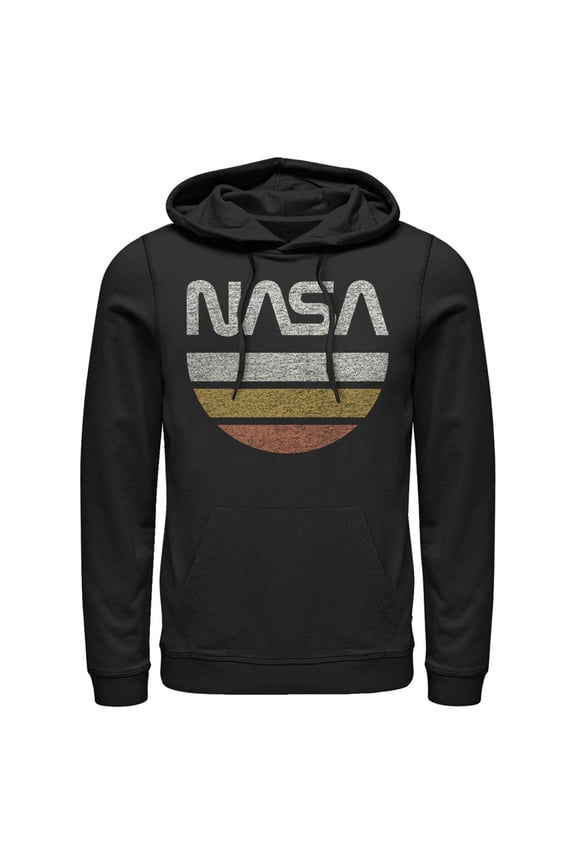 Men's NASA Half Moon Pull Over Hoodie Black Medium