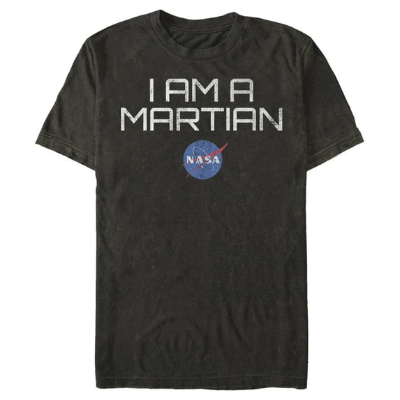 Men's NASA I Am A Martian With Logo  Graphic Tee Black 3X Large